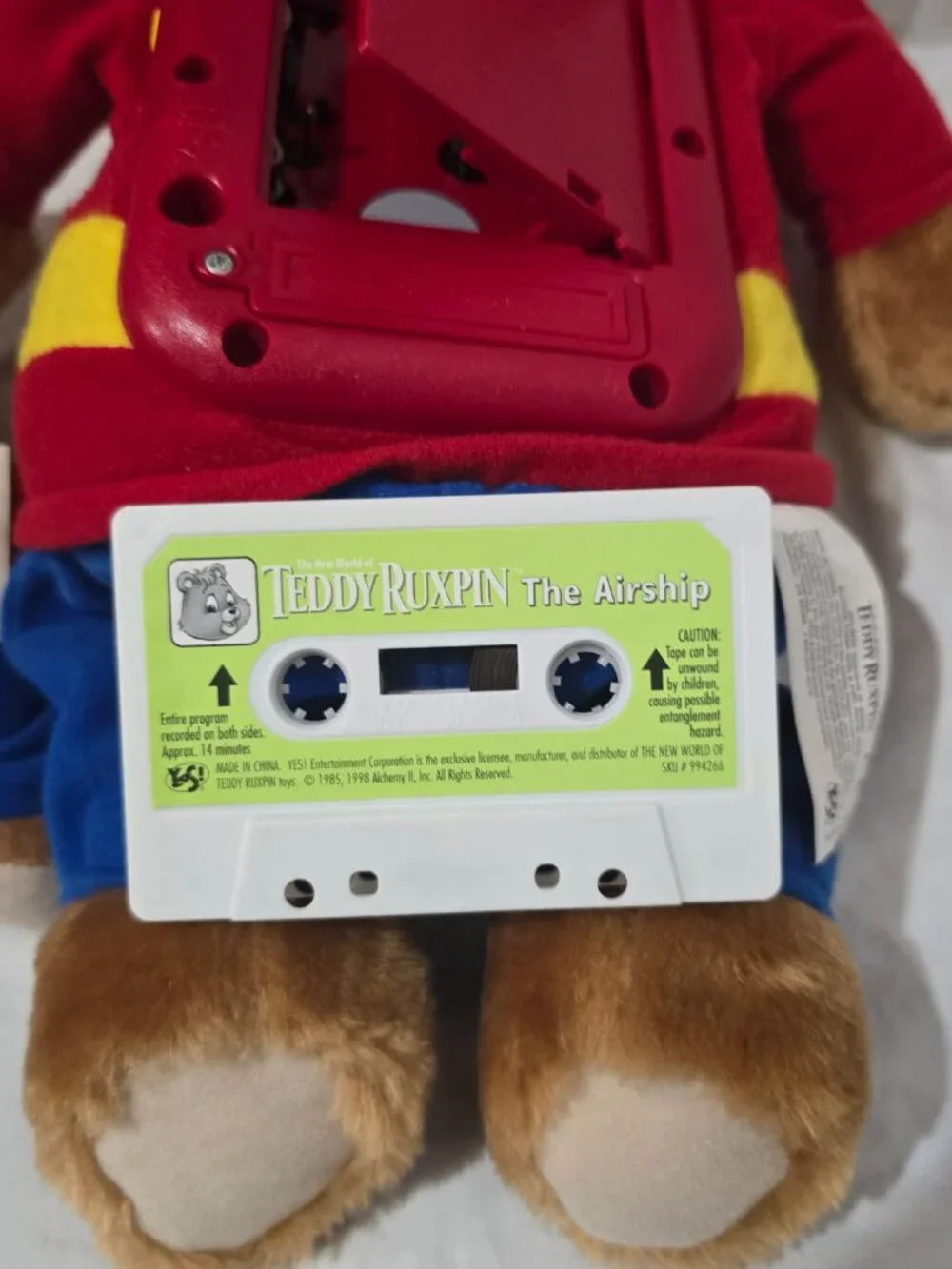 1998 Teddy Ruxpin Cassette Player Story Telling Stuffed